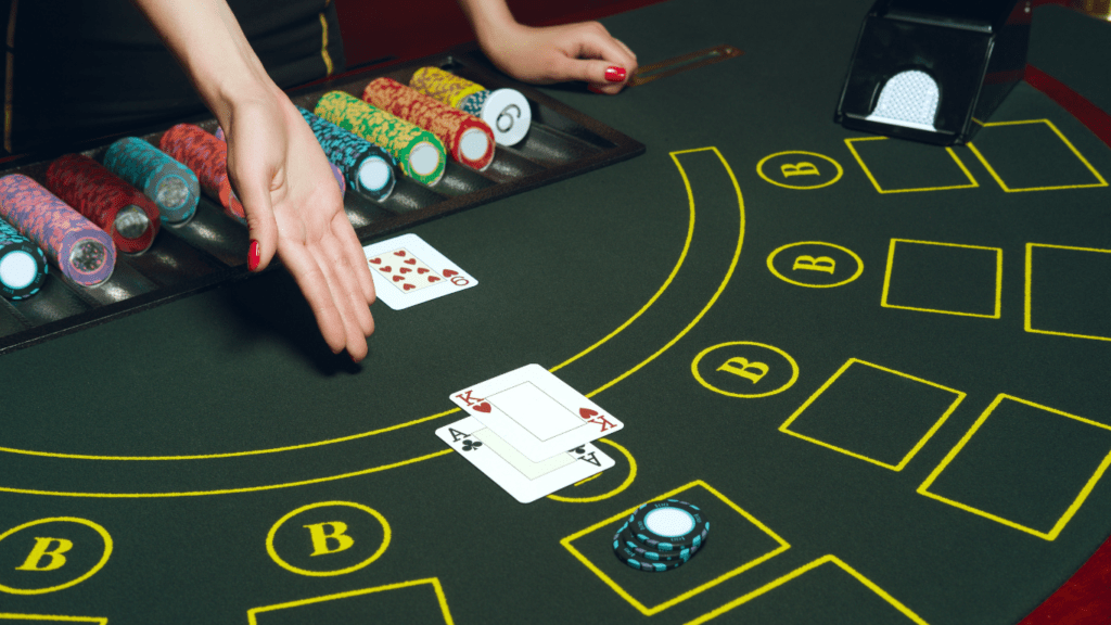 Playing cards and casino chips