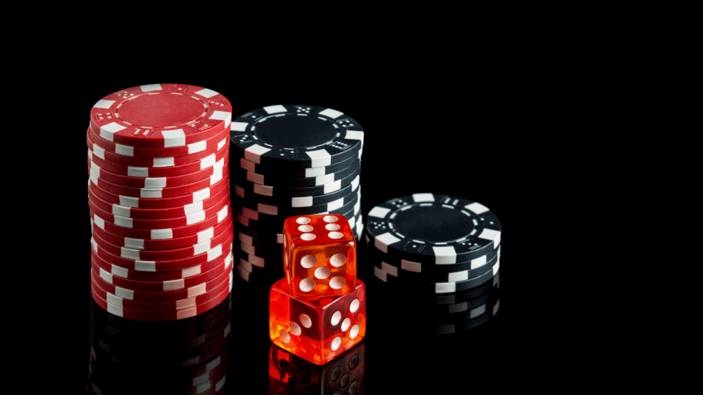 Casino chips and dice 