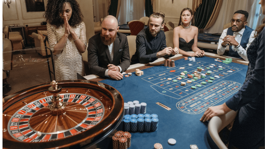 Players playing roulette