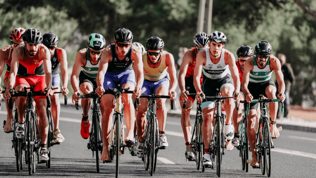 Group of Men in cycling competition